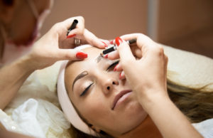 Beautiful Woman Getting Her Eyebrows Done